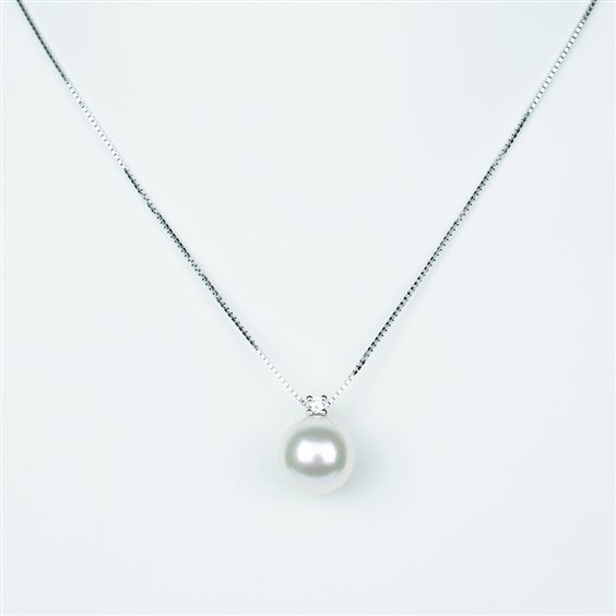Collier Davite & Delucchi Femme in Or blanc Diamante 0.04 Ct MOD.CLNP09831 - MOD.CLNP09831